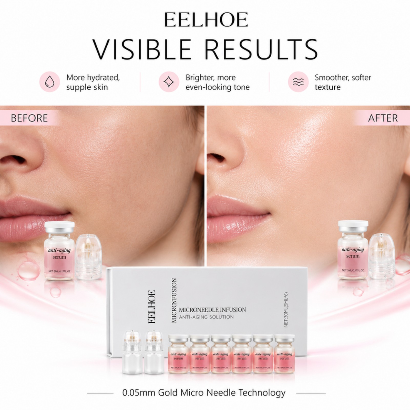 Kit de sérum à micro-aiguilles - Hyaluronic Acid Facial Serum avis et prix